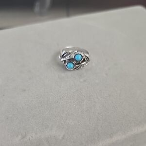 Vintage Signed Sarah Coventry Adjustable Turquoise Ring 1980's